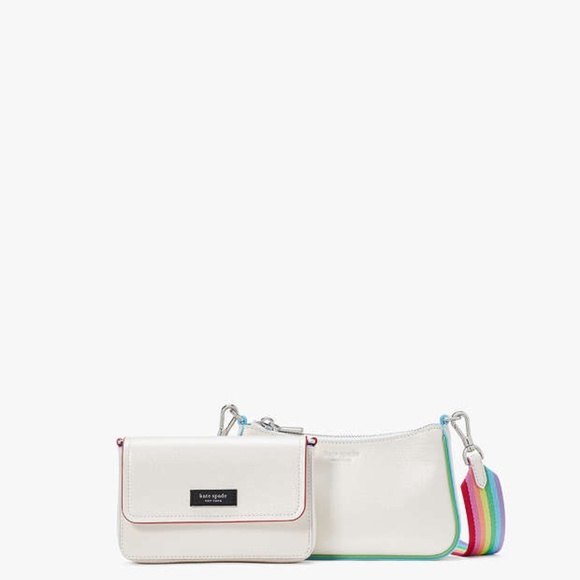 Double Up Rainbow Trim Crossbody - Picture 5 of 7